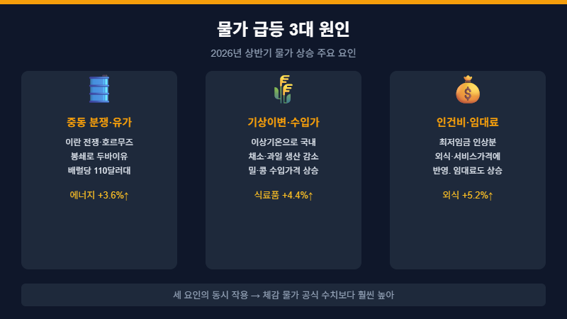 소비자물가 급등 3대 원인 분석