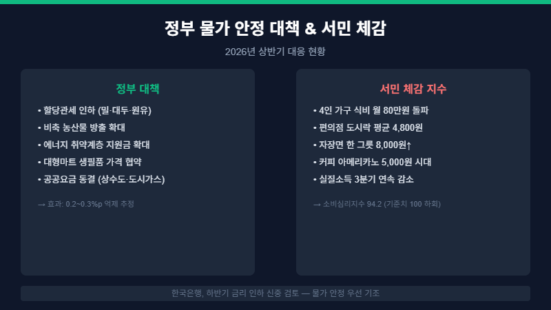 정부 물가 안정 대책 및 서민 체감 지수