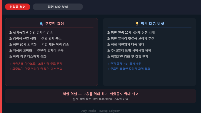 쉬었음 청년 통계 현황 연령별 분석