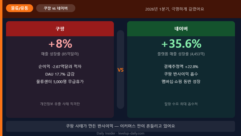 쿠팡 네이버 이커머스 비교