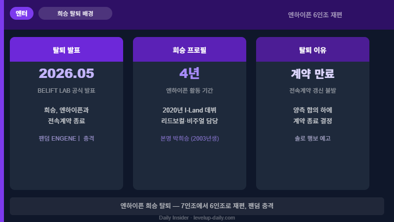 엔하이픈 희승 탈퇴 배경