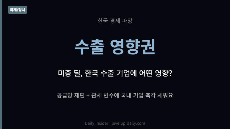 미중 베이징 딜 한국 경제 수출 영향