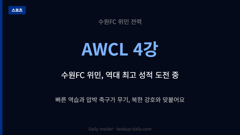 수원FC 위민 전력 분석 AWCL 4강