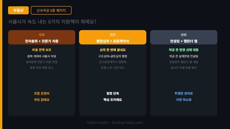 서울시 정비사업 신속착공 6종 패키지 지원책