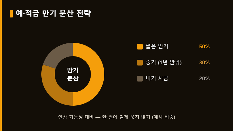기준금리 동결 예적금 만기 분산