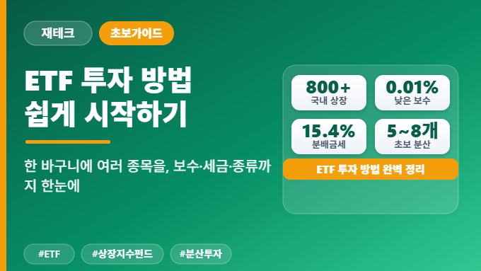 ETF 투자 방법 2026 초보 종류 보수 세금 한눈에 정리 인포그래픽