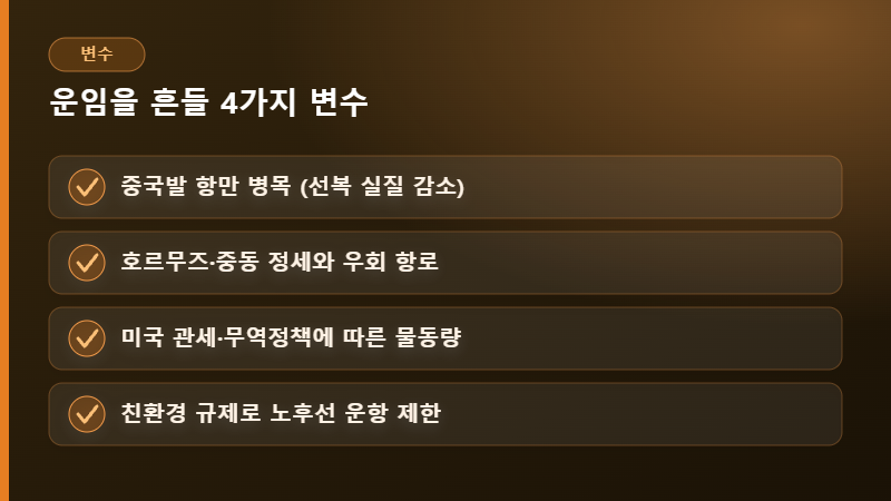운임 변수 4가지 체크