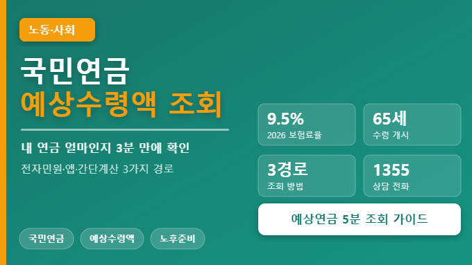 국민연금 예상수령액 조회 방법 2026 썸네일