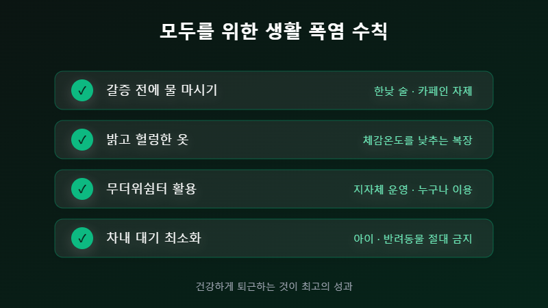 생활 폭염 수칙 체크리스트