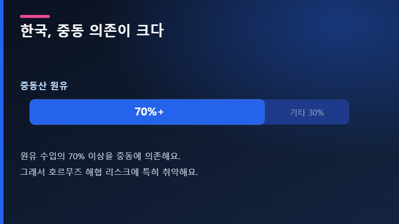 한국 중동 원유 의존도