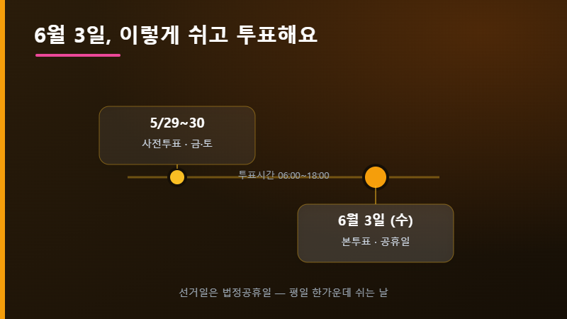 6월 3일 지방선거 투표 일정