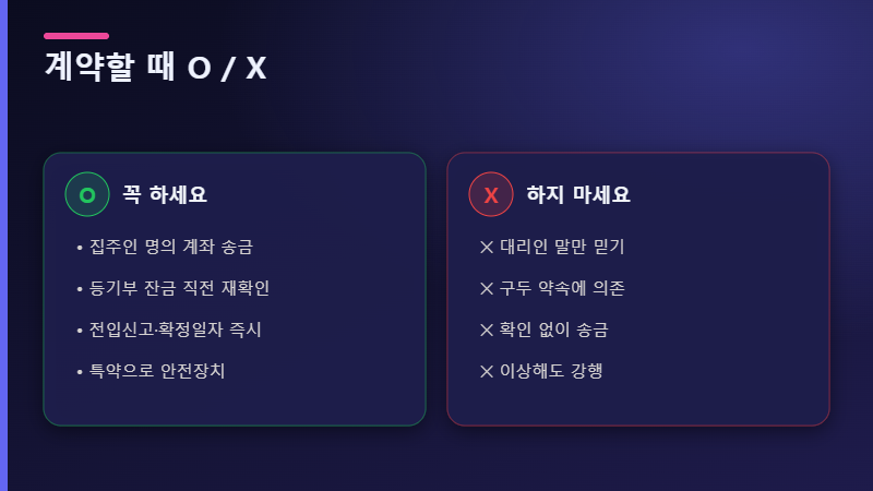 계약 O X 주의사항
