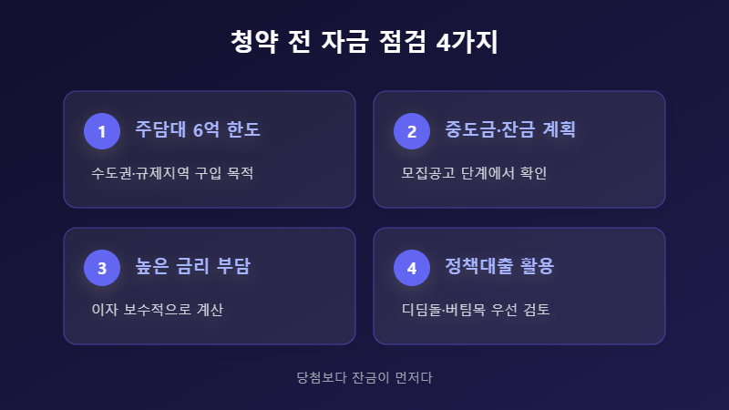 청약 전 자금 점검 그리드