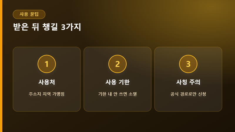 지원금 사용 팁