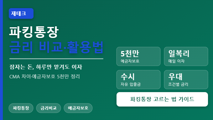 파킹통장 금리 비교 2026 썸네일