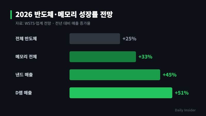 2026 반도체 메모리 성장률 전망 막대그래프