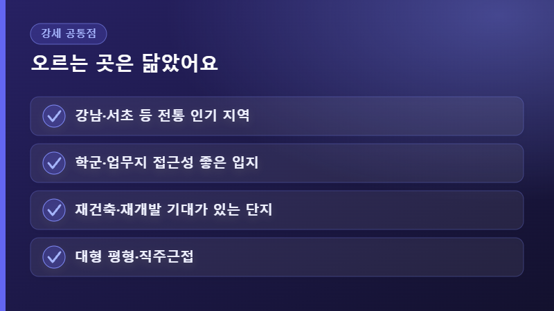 강세 지역 공통점