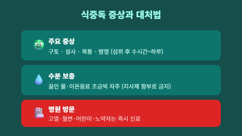 식중독 증상 대처법 수분보충 병원