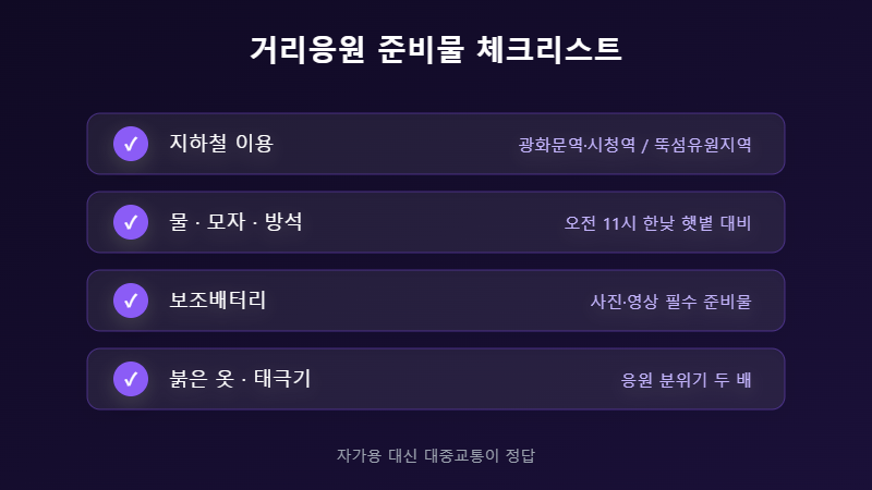 월드컵 거리응원 준비물 체크리스트