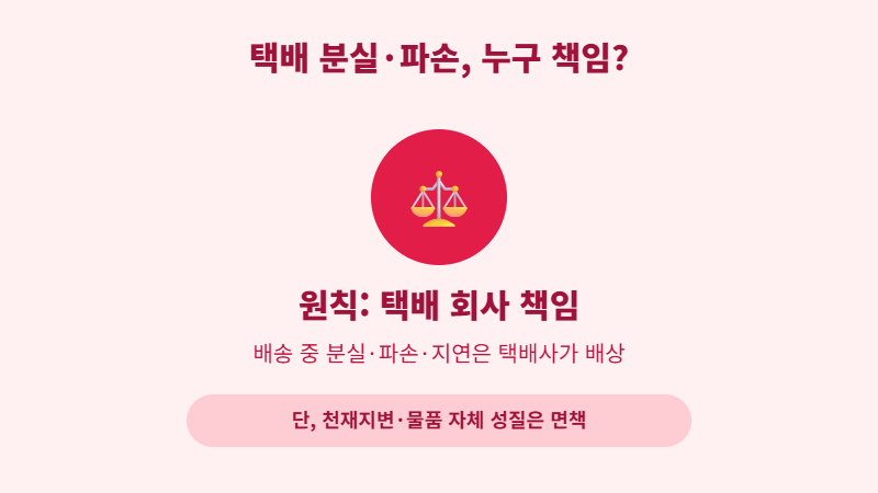 택배 분실 파손 누구 책임 택배사 원칙