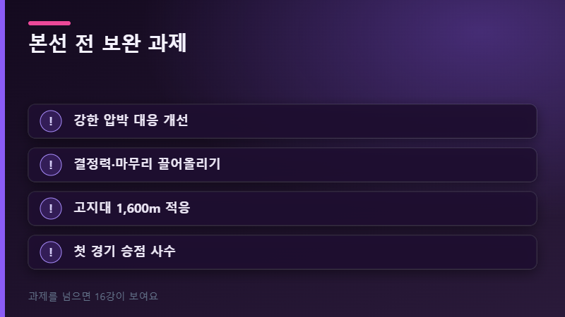 본선 전 보완 과제