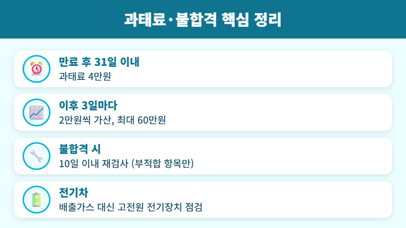 과태료와 불합격 핵심 정리 카드