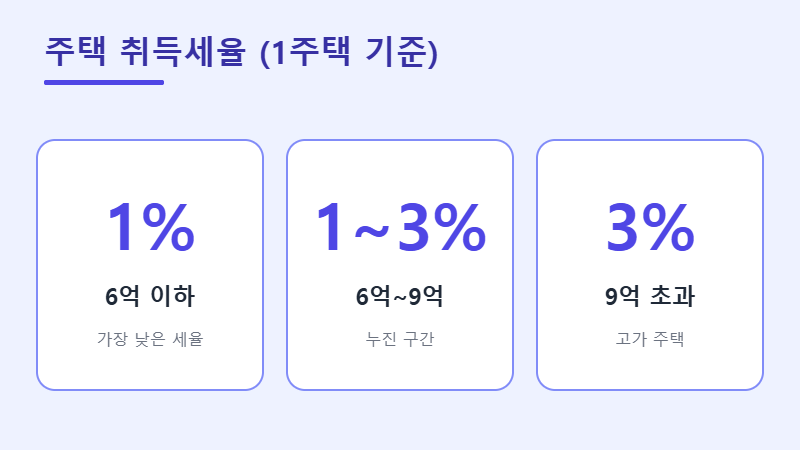 취득세 계산 주택 취득세율 구간표 이미지