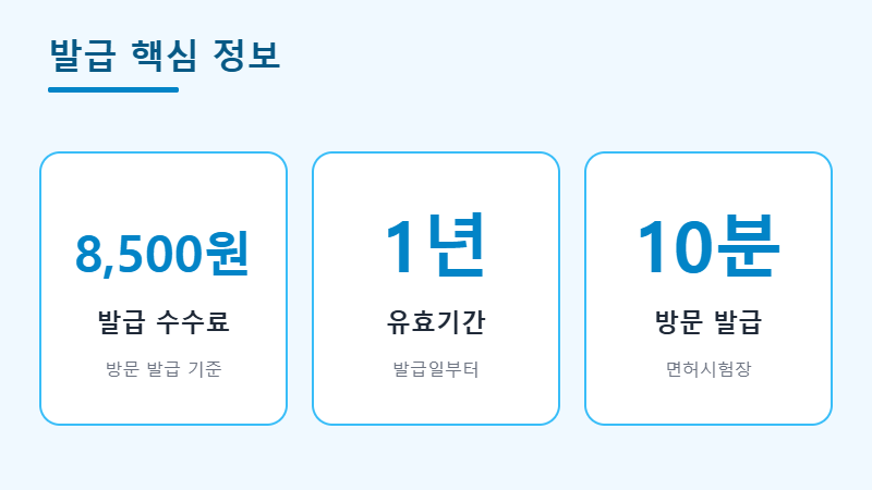 국제운전면허증 발급 수수료와 유효기간 정보 이미지
