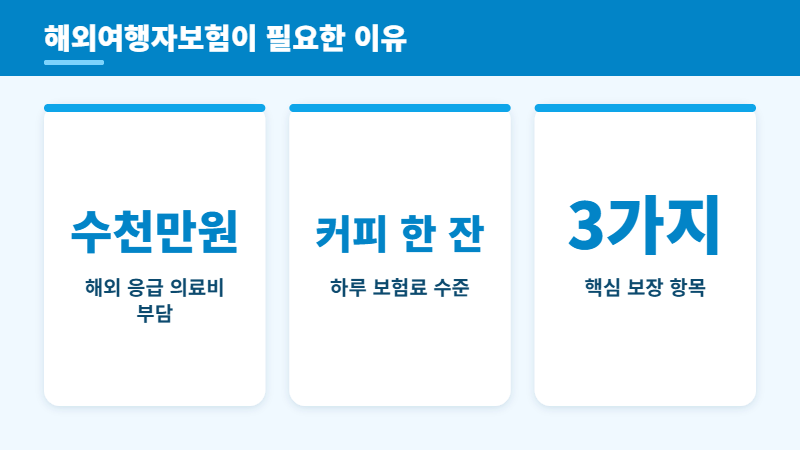 해외여행자보험이 꼭 필요한 이유